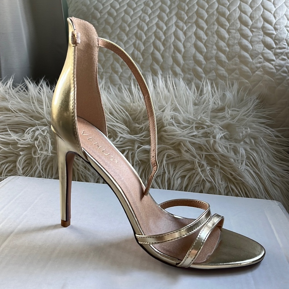 Gold Strappy High Heels
